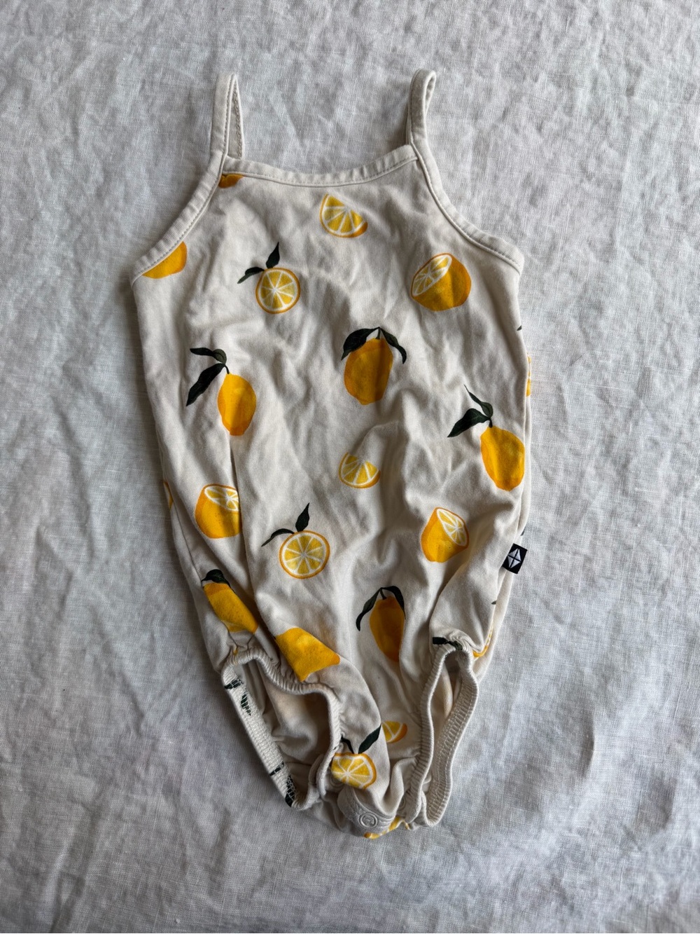 Kyte BABY Cream Lemon-Print Girls' One-Piece Swimsuit